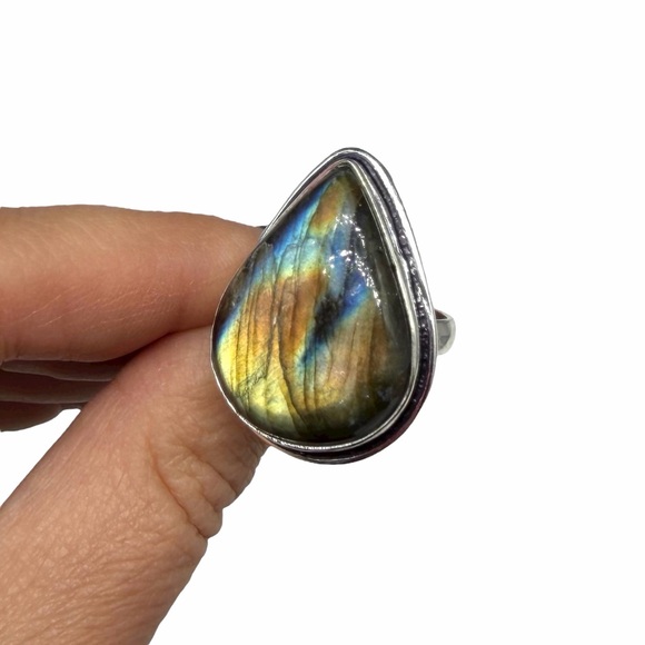 Labradorite Ring 925 Sterling Silver 925 Size 7.5 - Picture 5 of 8